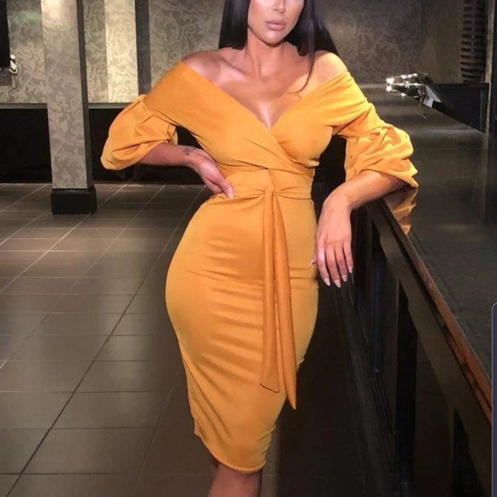 Mustard Midi Dress